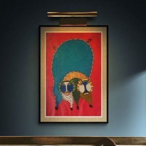 Bada Dev-2 Faced - Gond Canvas Painting