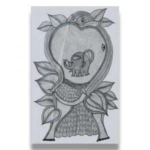 Lord Ganesh - Gond Canvas Painting