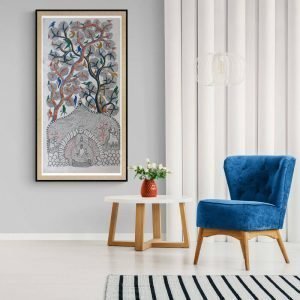 Peacocks and Birds Gond Painting - Gond Canvas Painting