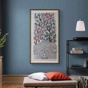 Peacocks and Birds Gond Painting - Gond Canvas Painting