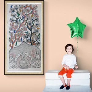 Peacocks and Birds Gond Painting - Gond Canvas Painting