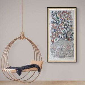 Peacocks and Birds Gond Painting - Gond Canvas Painting