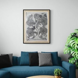 Tree Animals and Birds - Gond Canvas Painting
