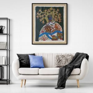 villagers-and-nature- Gond-Canvas-Painting