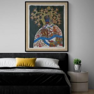 villagers-and-nature- Gond-Canvas-Painting