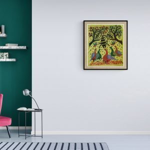 Birds and Ants in the Wild - Gond Canvas Painting