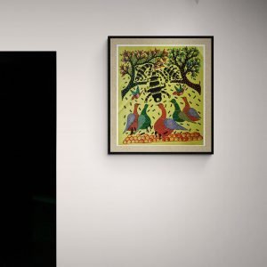 Birds and Ants in the Wild - Gond Canvas Painting