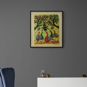 Birds and Ants in the Wild - Gond Canvas Painting