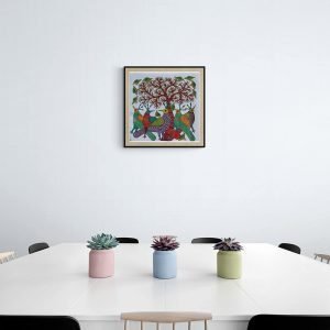 Brids Under Tree - Gond Canvas Painting