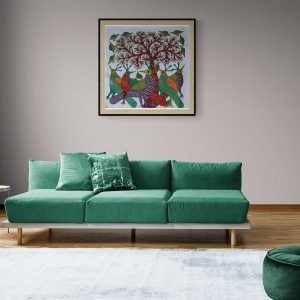 Brids Under Tree - Gond Canvas Painting