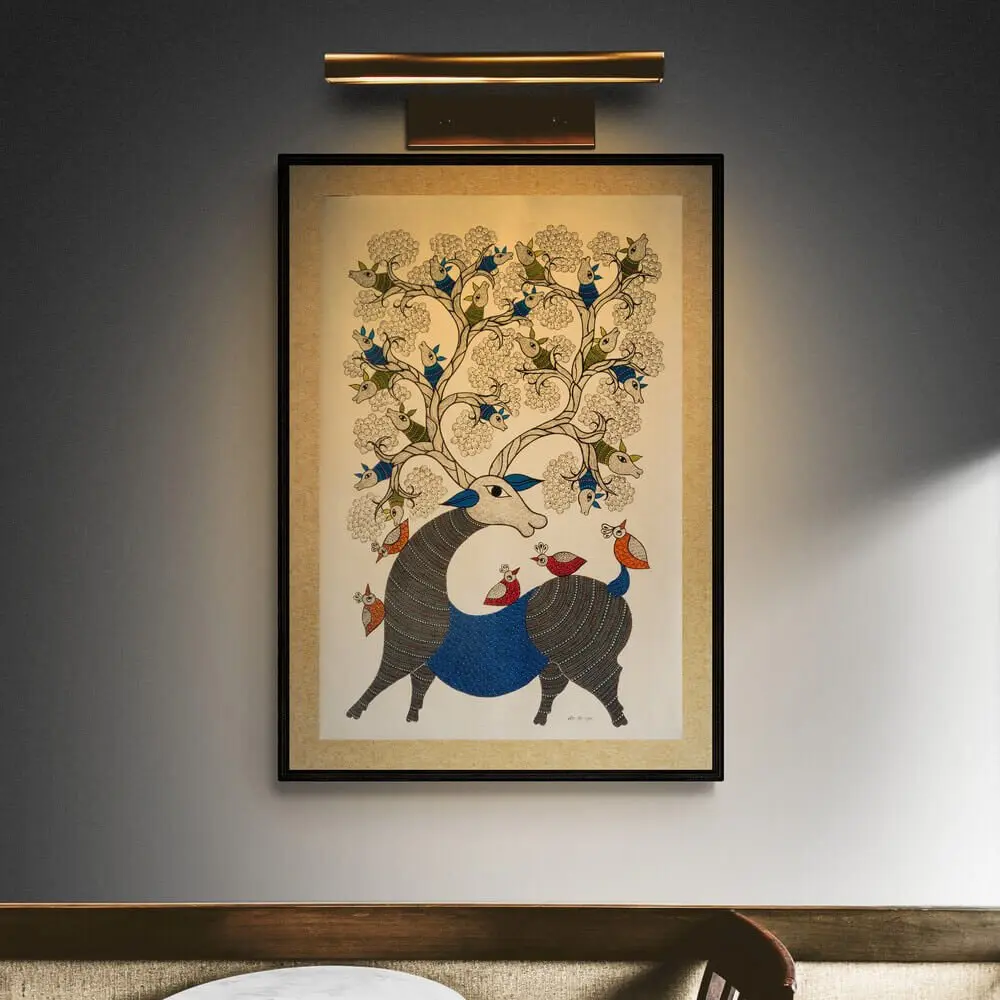 Deer - Gond Canvas Painting