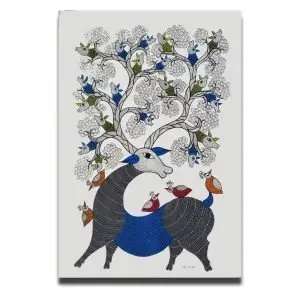 Deer - Gond Canvas Painting
