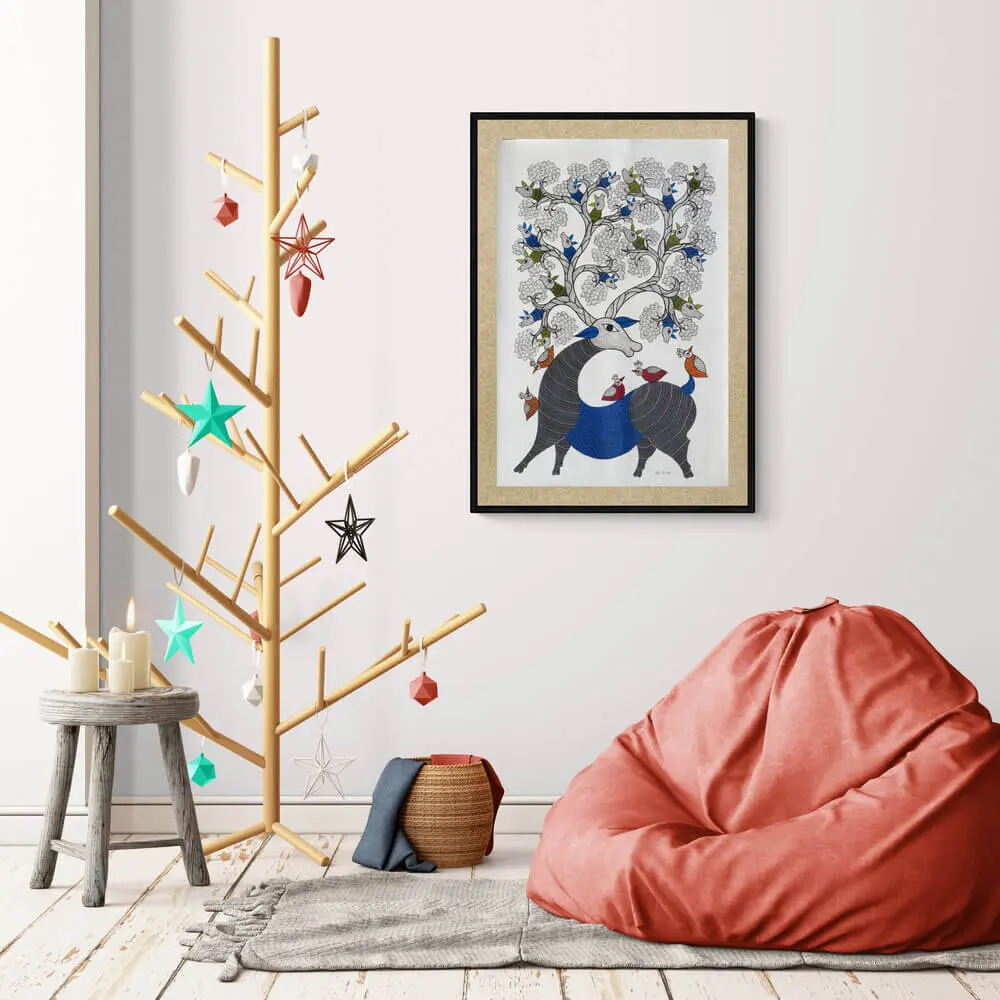 Deer - Gond Canvas Painting