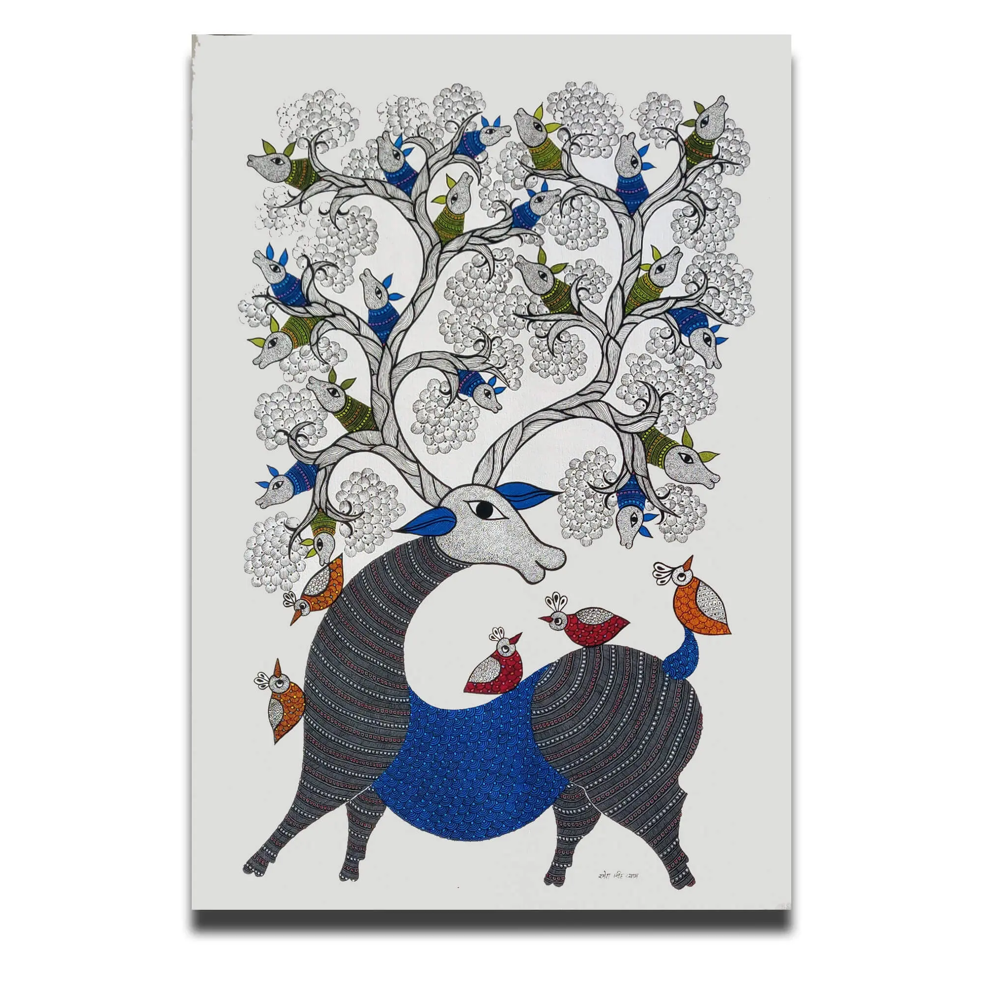 Deer - Gond Canvas Painting