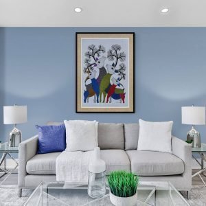 Group of Deer - Gond Canvas Painting