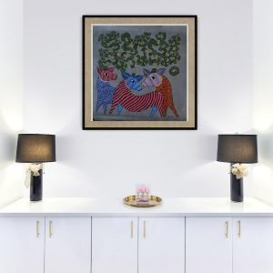 Three Deer - Gond Canvas Painting