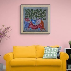 Three Deer - Gond Canvas Painting