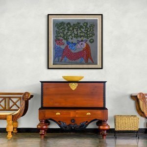 Three Deer - Gond Canvas Painting