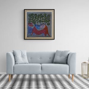 Three Deer - Gond Canvas Painting