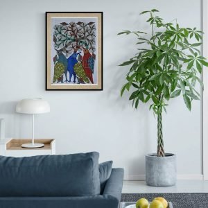 Three Birds - Gond Canvas Painting