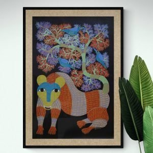 Tiger and Tree - Gond Canvas Painting