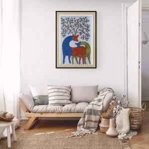 Two Deer - Gond Canvas Painting