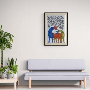 Two Deer - Gond Canvas Painting