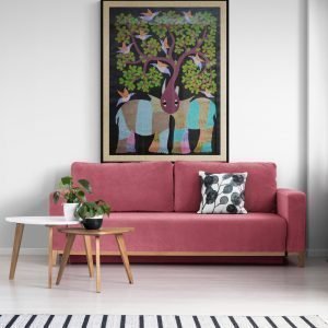 Two Elephants - Gond Canvas Painting