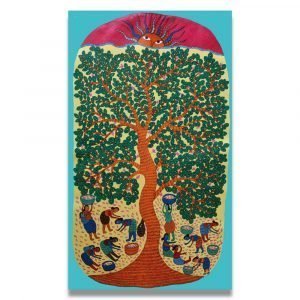 Women Collecting Mahua - Gond Canvas Painting