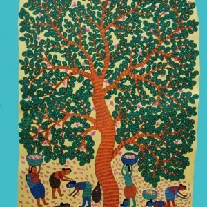 Women Collecting Mahua - Gond Canvas Painting