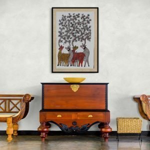 Four Deer - Gond Canvas Painting