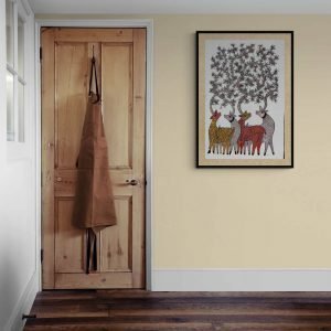 Four Deer - Gond Canvas Painting