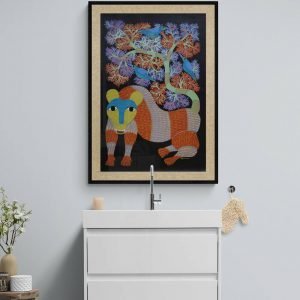 Tiger and Tree - Gond Canvas Painting