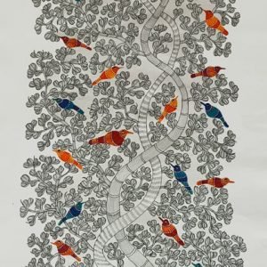 Bird resting on Tree Canvas Painting