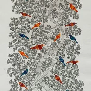Bird resting on Tree Canvas Painting