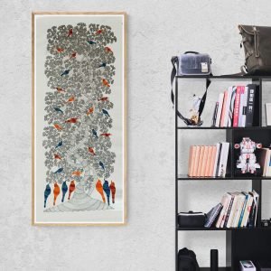 Bird resting on Tree Canvas Painting