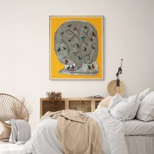 Birds and a big tree acrylic painting