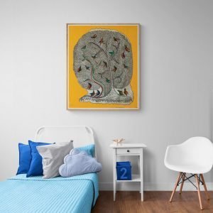 Birds and a big tree gond painting