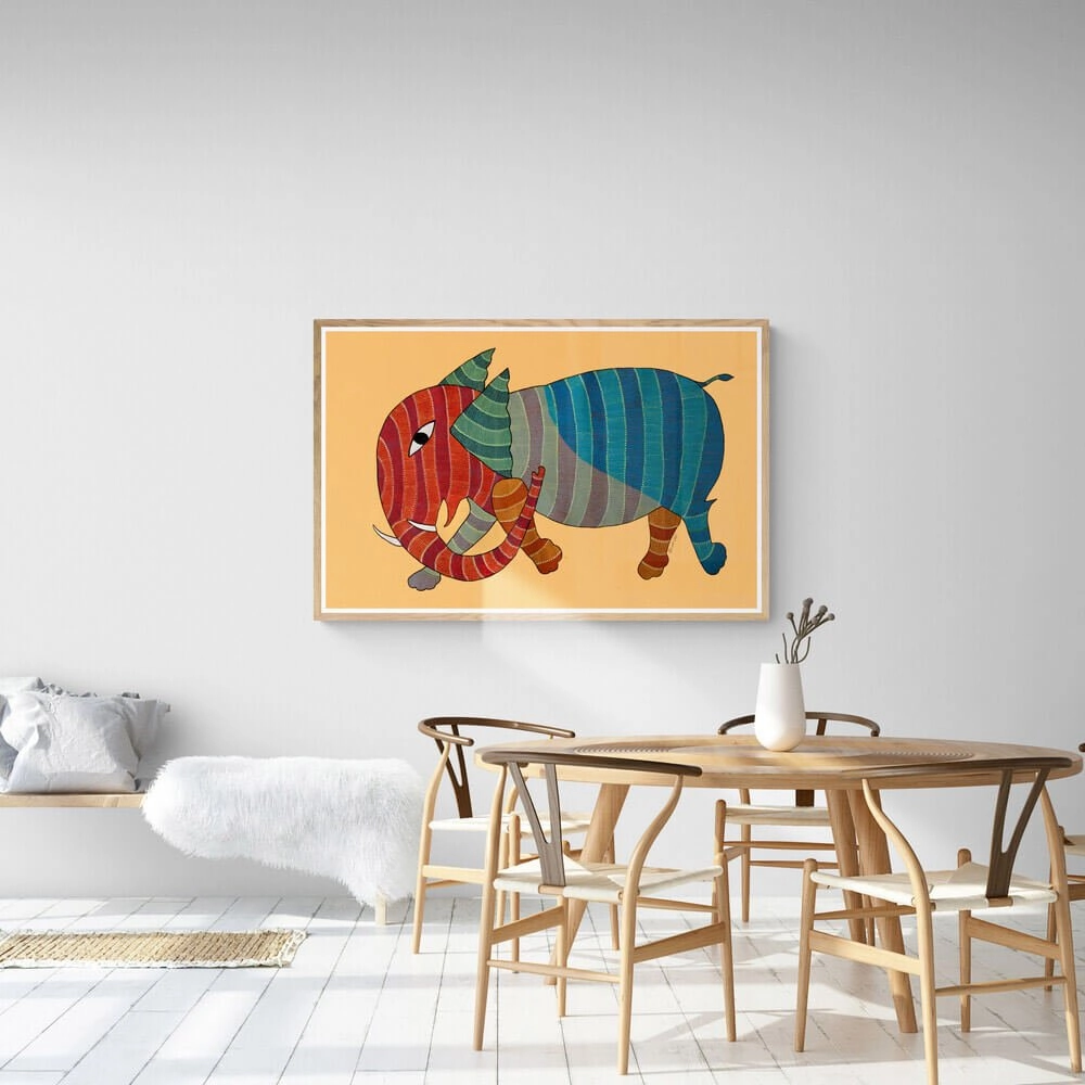 Elephant gond painting