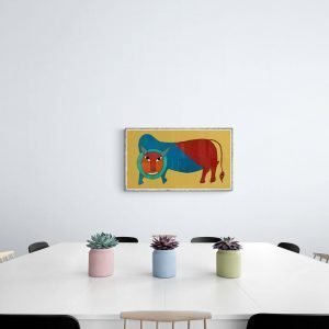 Lion Gond Art Canvas Painting