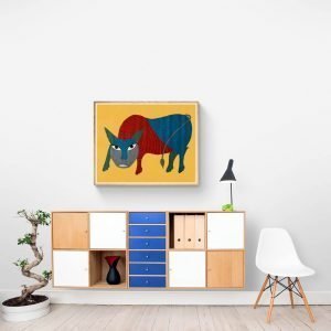 Lion in the wild acrylic painting