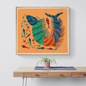 Marine life Gond Painting