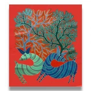Pair of Deer gond Painting 1