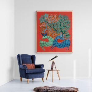 Pair of Deer gond Painting