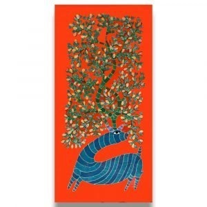 The Blue Deer Canvas Painting