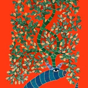 The Blue Deer. Gond Painting