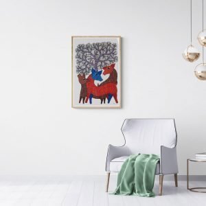 Three Deer gond painting