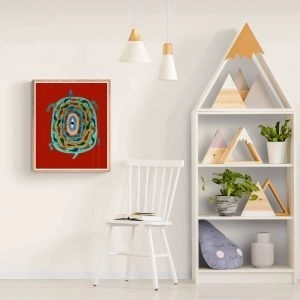 Turtle and fishes Tribal Painting