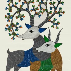 Two Deer acrylic painting