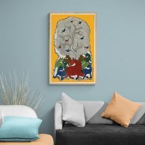 Wild Deers under a tree wall decor